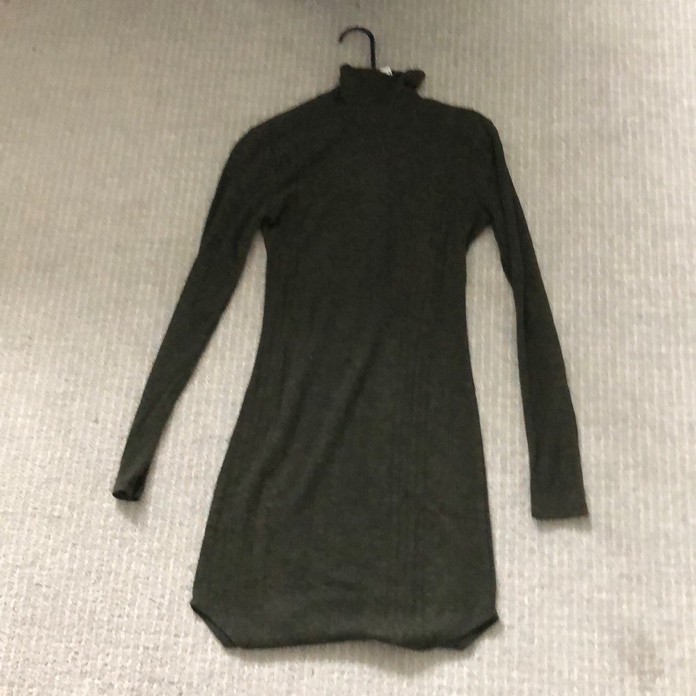 Army green turtleneck dress